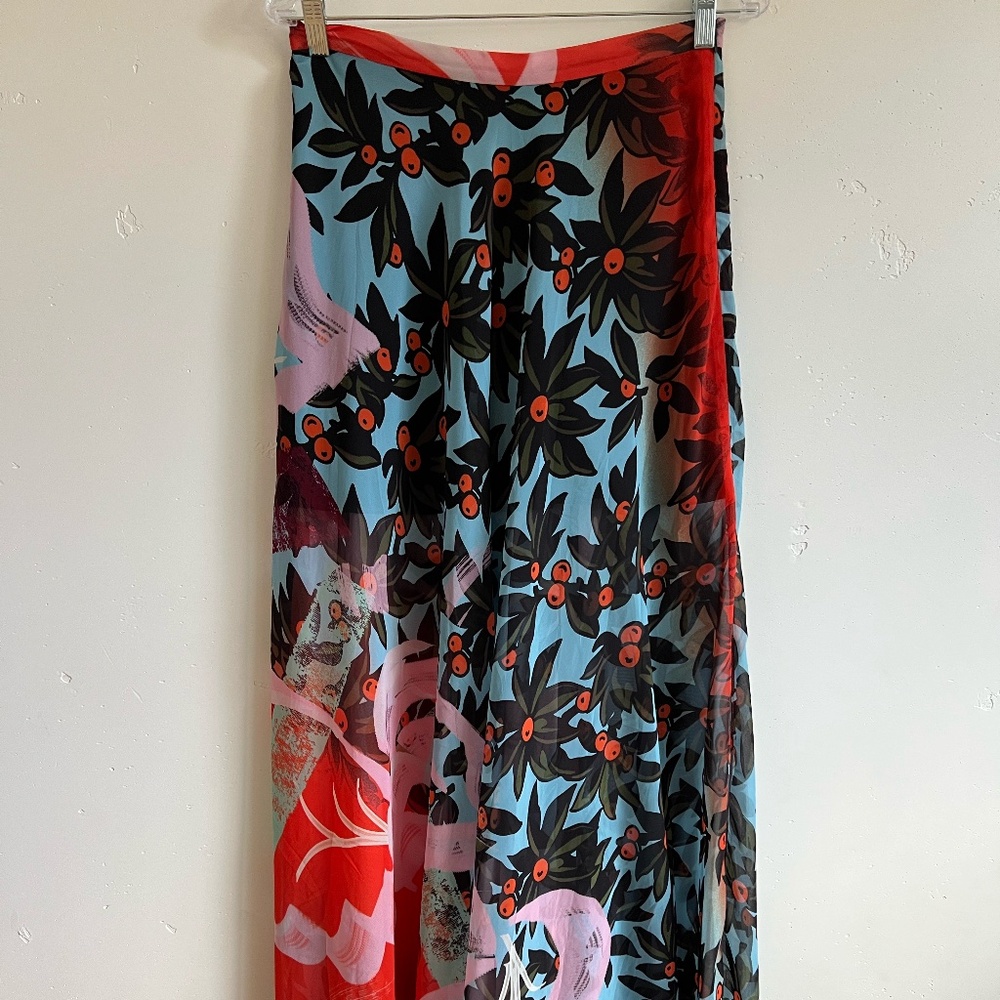Topshop High-Low Midi Skirt | Size 8 | Zip Back